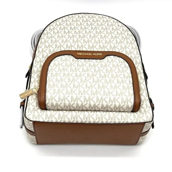 Michael Kors Jaycee Medium Zip Packet Backpack Vanilla/Brown - Picture 5 of 11